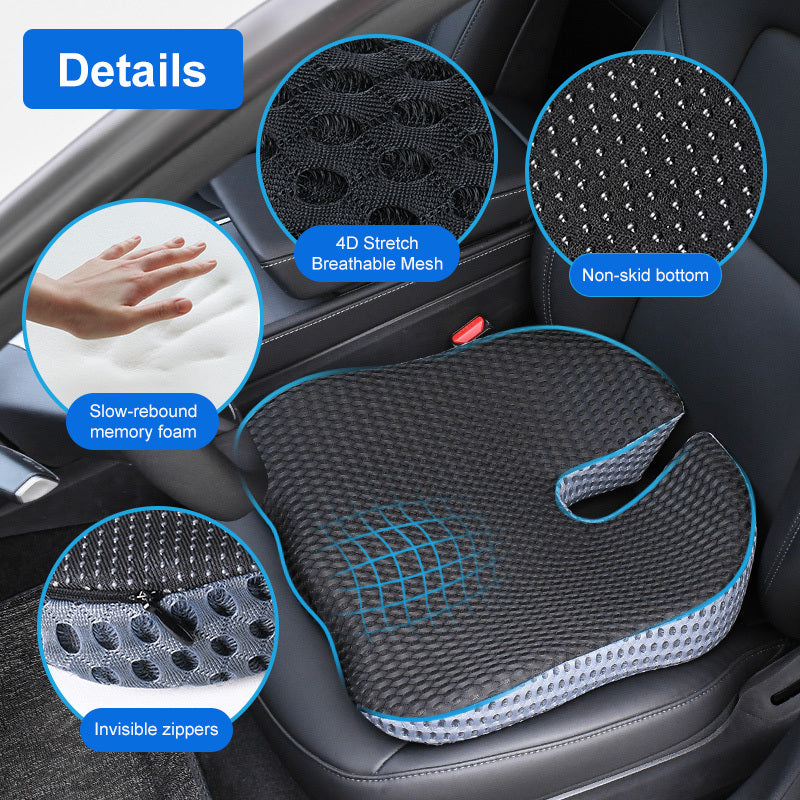 Kalsten | Cojín de Asiento Ergonómico Triacomfort | Forma Triangular con Espuma Viscoelástica | Transpirable y Alivio de Presión | Para Coche y Oficina