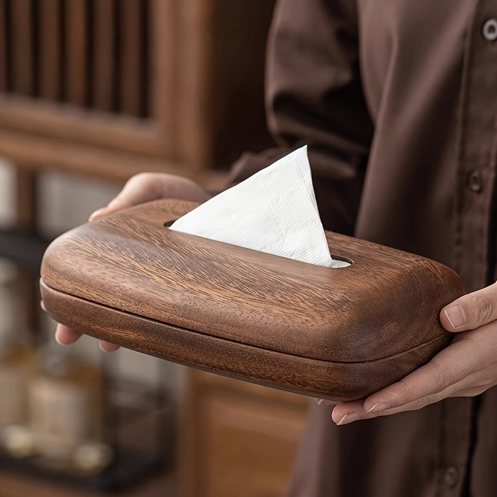 Soporte para Caja de Pañuelos de Nogal – Diseño Elegante y Funcional