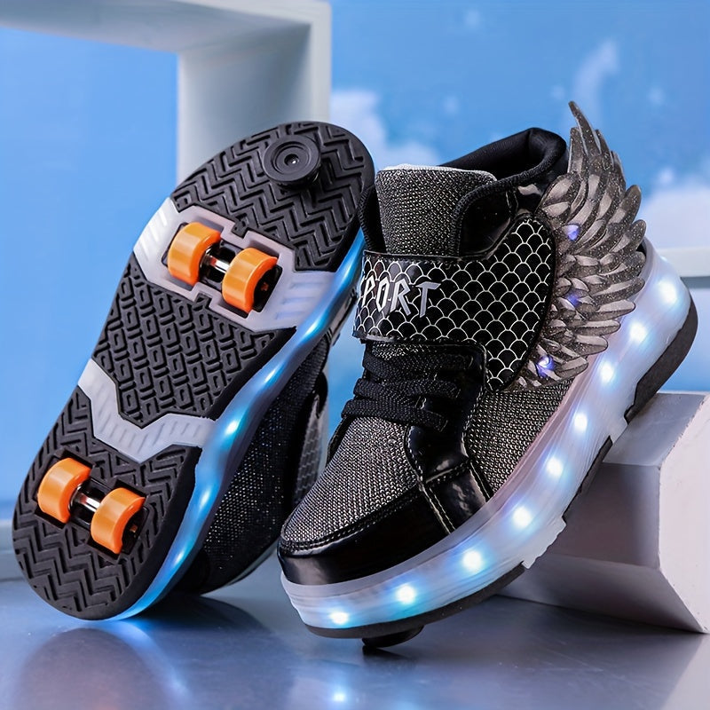 Zapatillas de Patinaje con Luces y Alas – Recargables por USB para Niñas y Adolescentes