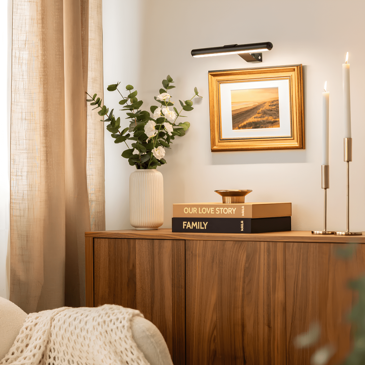 KILA Lámpara de Pared de Arte Iluminación Brillo Ajustable Luz Rotativa 360 Grados