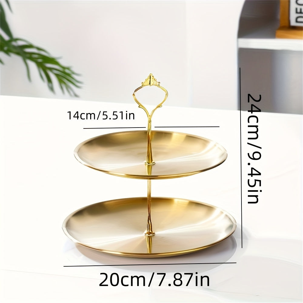 SteelTower - Elegante Plato Triple para Servir en Fiestas