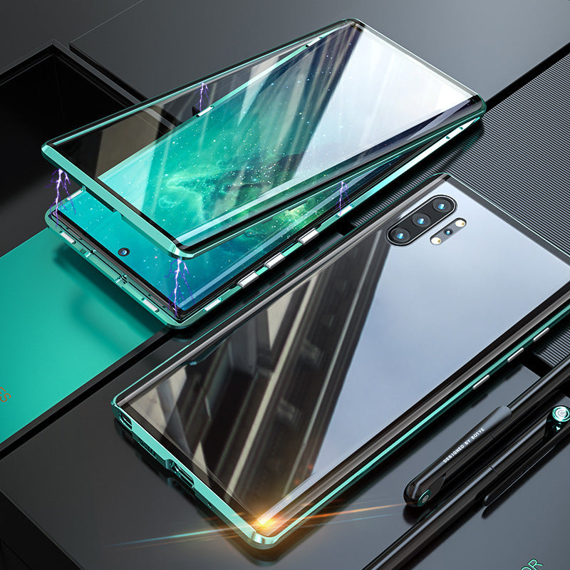 Funda de teléfono doble cara de vidrio templado magnético para Samsung
