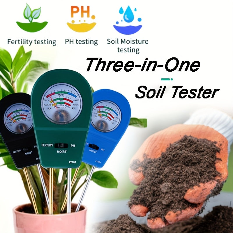 SOILTRIO – Probador de Humedad, Fertilidad y pH del Suelo 3 en 1