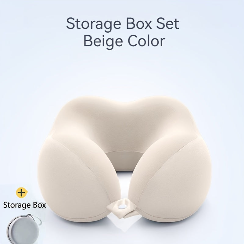 Almohada de viaje ergonómica en forma de U – Soporte para el cuello de espuma viscoelástica para viajes confortables