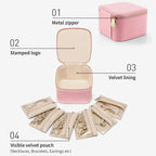 Caja de joyas con 12 compartimentos con cremallera