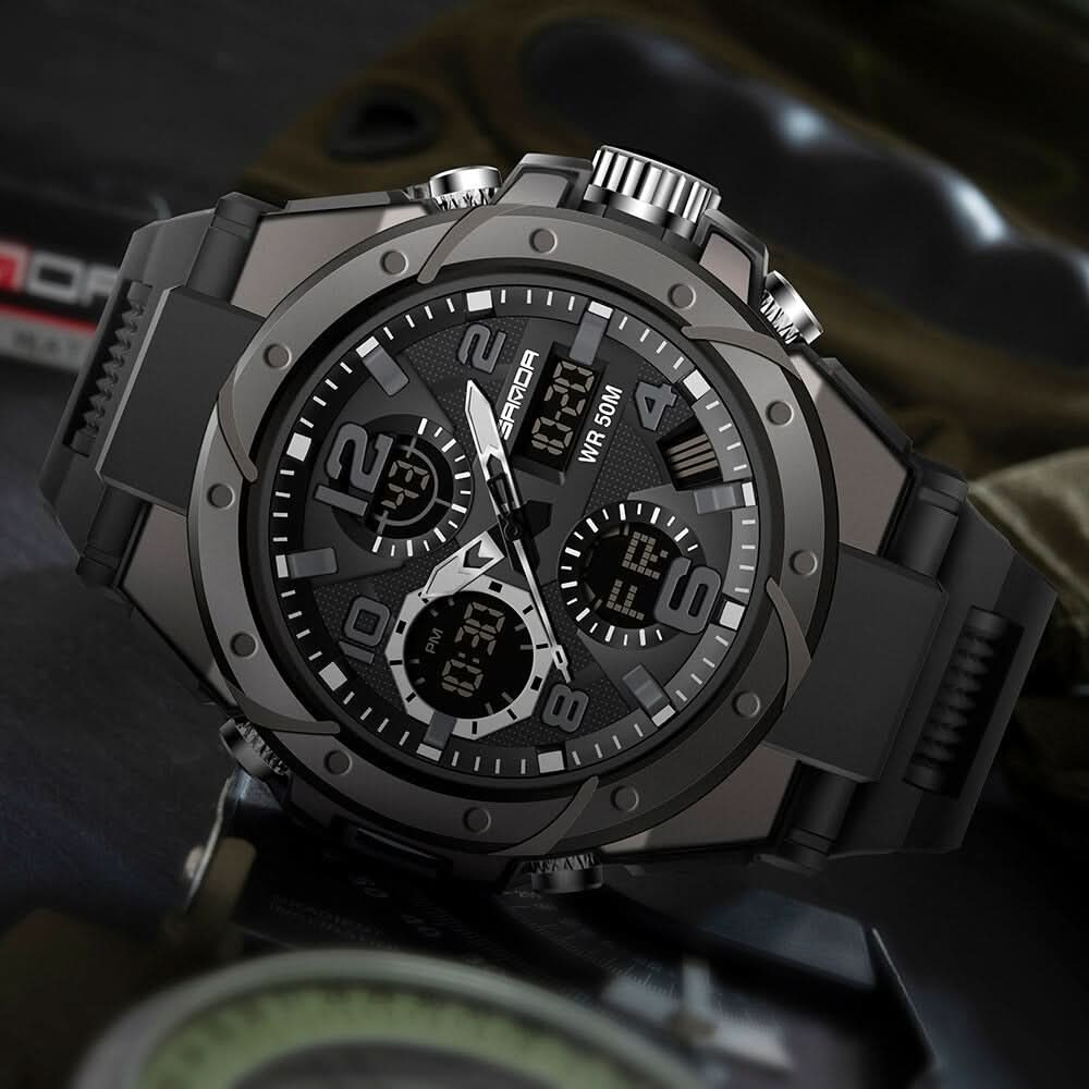 Reloj Militar para Hombre con Pantalla Analógica Digital y Funciones
