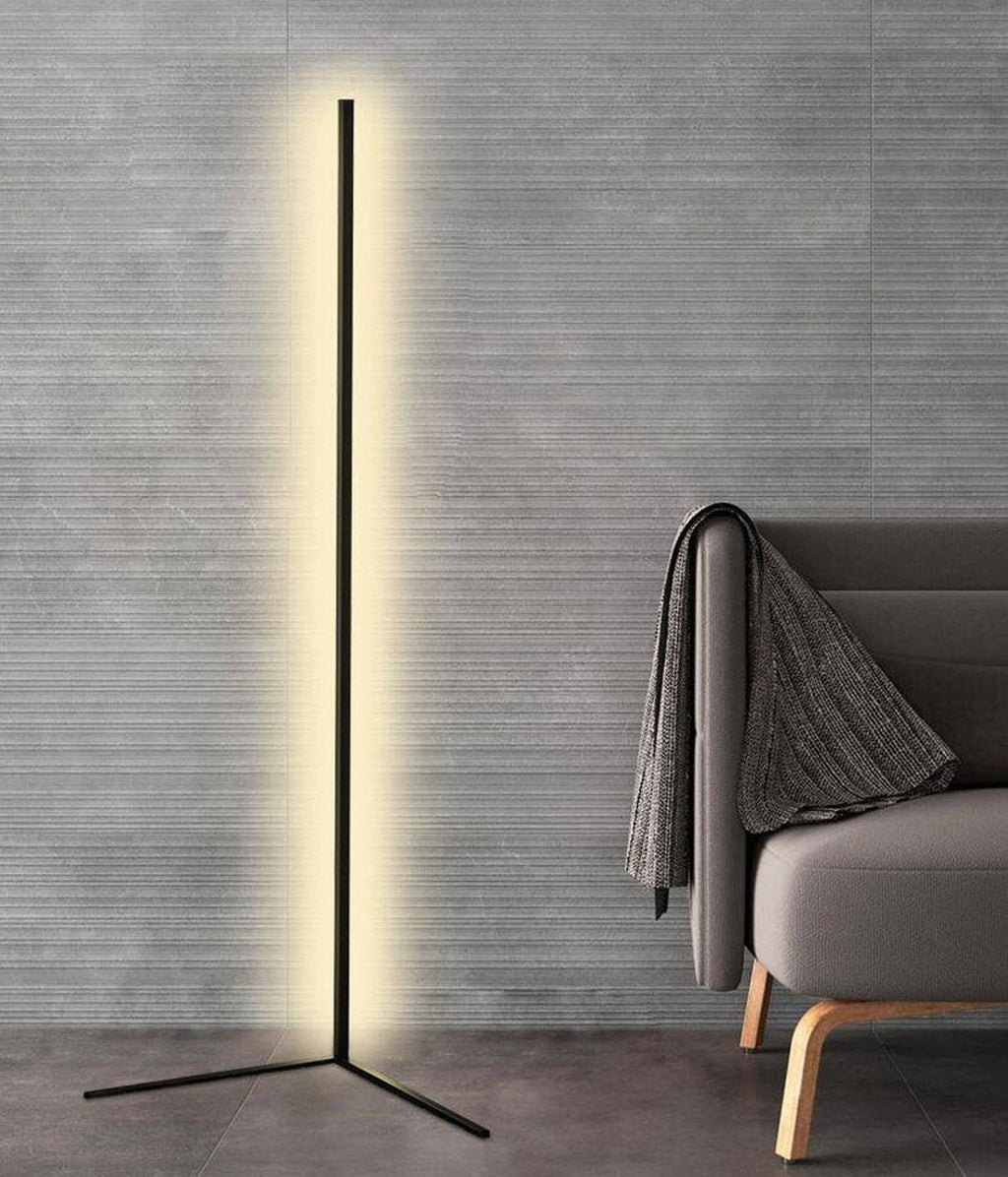 Lámpara de Pie LED Minimalista con Modos de Luz Regulables y Diseño Lineal Moderno