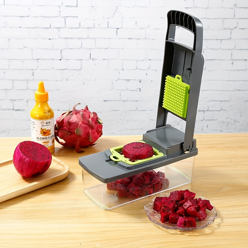 Set de Cortadores de Verduras de 14 Piezas - Raspador Manual, Pelador, Picadora y Rebanador para Preparación de Cocina
