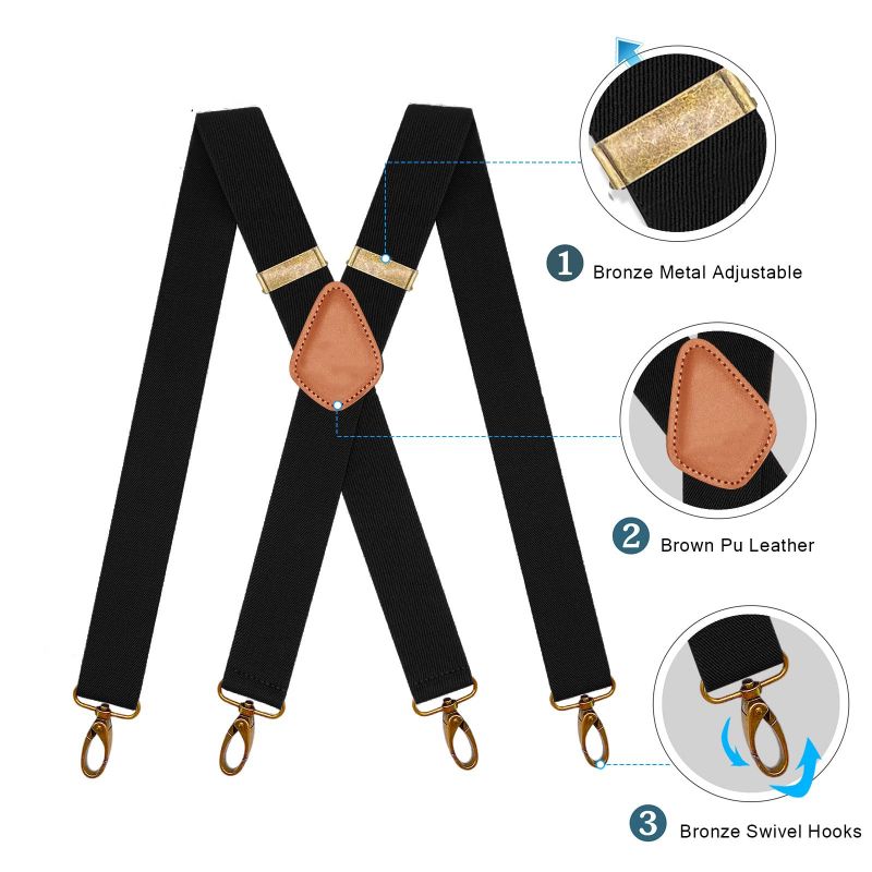 GripStrap Tirantes para Hombre X-Design, 4 Mosquetones, Hebillas de Bronce Vintage