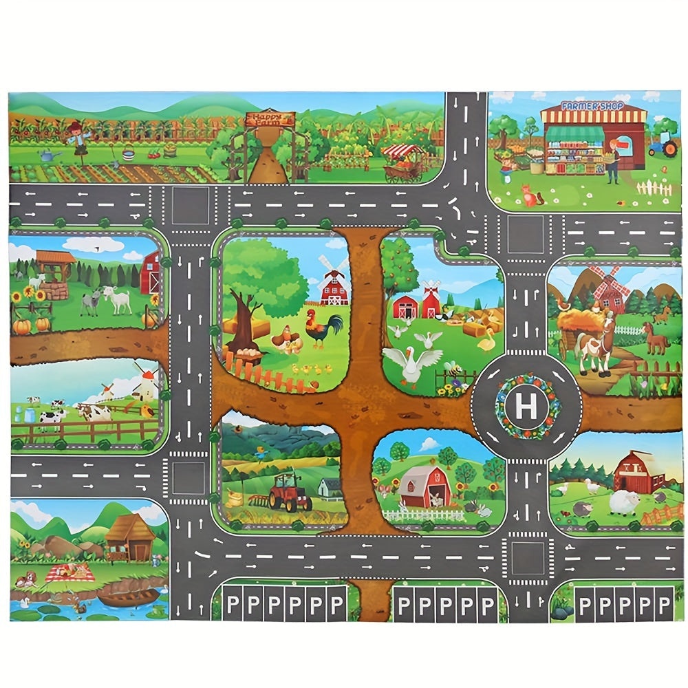 Alfombra Interactiva de Aventura – Descubre la Granja y el Tráfico con Juguetes