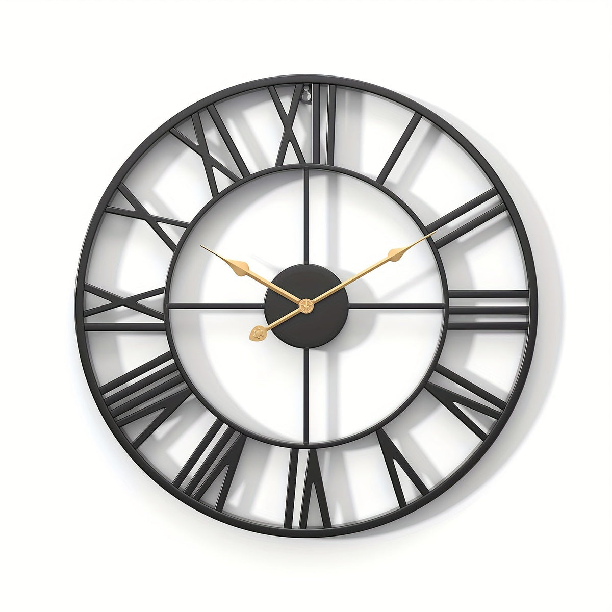 SERENETIME - Reloj de Pared Redondo Vintage Silencioso con Marco de Metal para Dormitorio