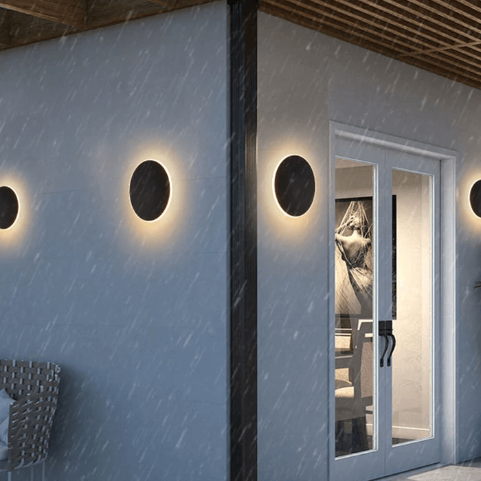Luz de Pared LED Exterior de Metal Redonda