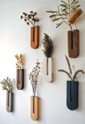 Soporte de plantas de pared de madera - Set de colgadores de macetas rústicos