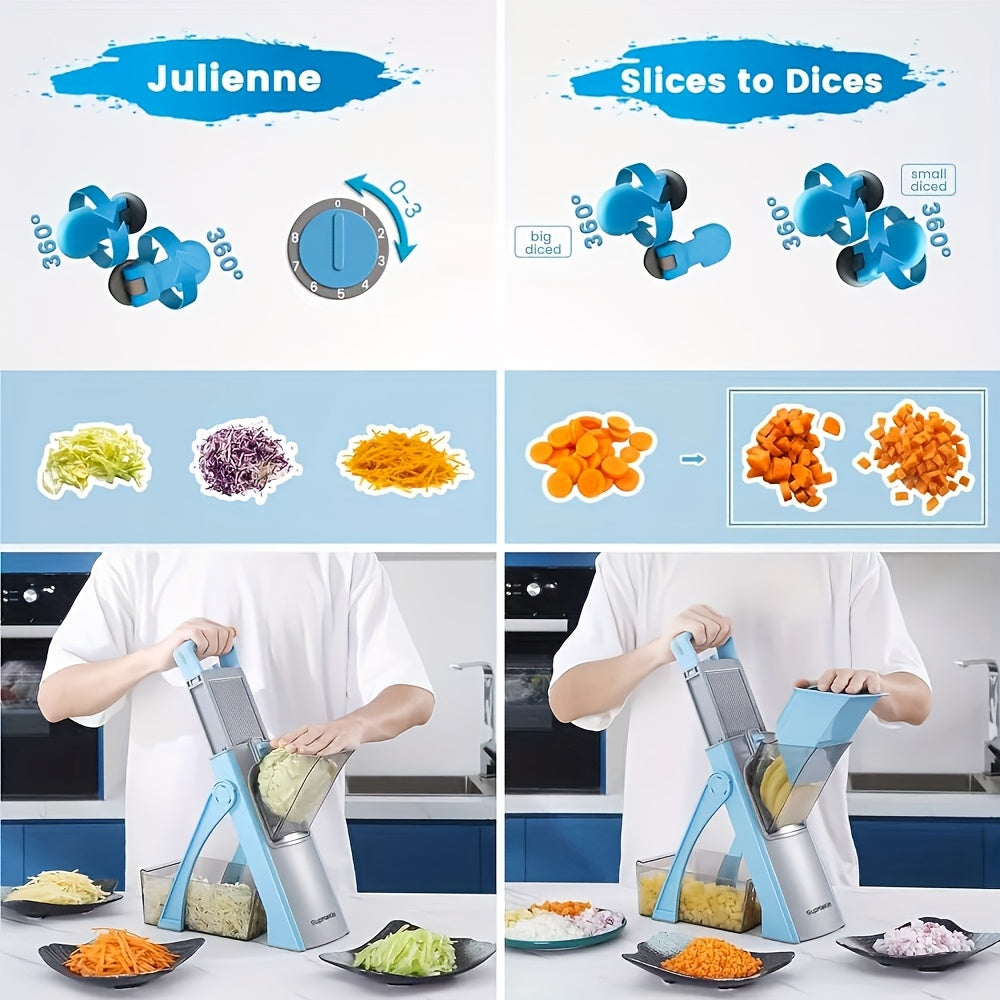 Cortador de Verduras Multifuncional – Seguro, Ajustable y con Gran Capacidad de Recogida