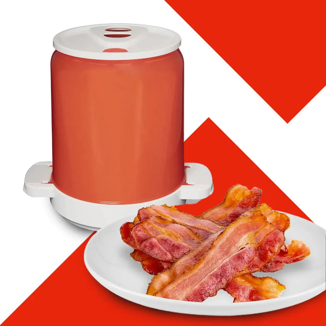 Cocinador de Tocino para Microondas | Estante para Drenar Grasa y Cúpula Antisalpicaduras | Apto para Lavavajillas y Libre de BPA