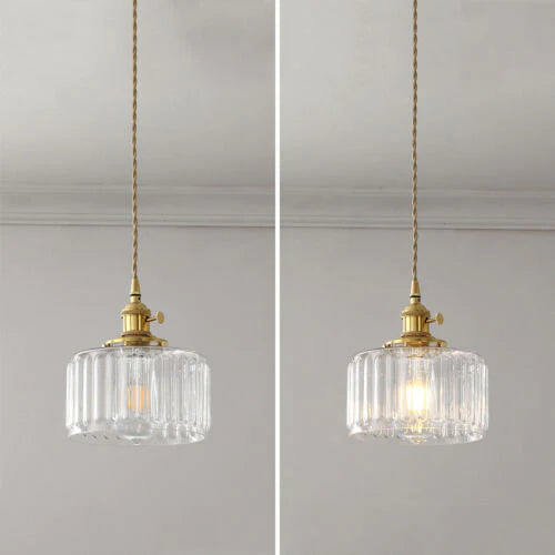 Lisslune | Lámpara Colgante de Cristal Vintage - Celeste