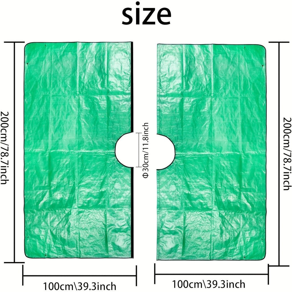 Gran Lona de Jardín con Abertura para Árbol – Impermeable, Reutilizable y Perfecta para Trabajo de Poda