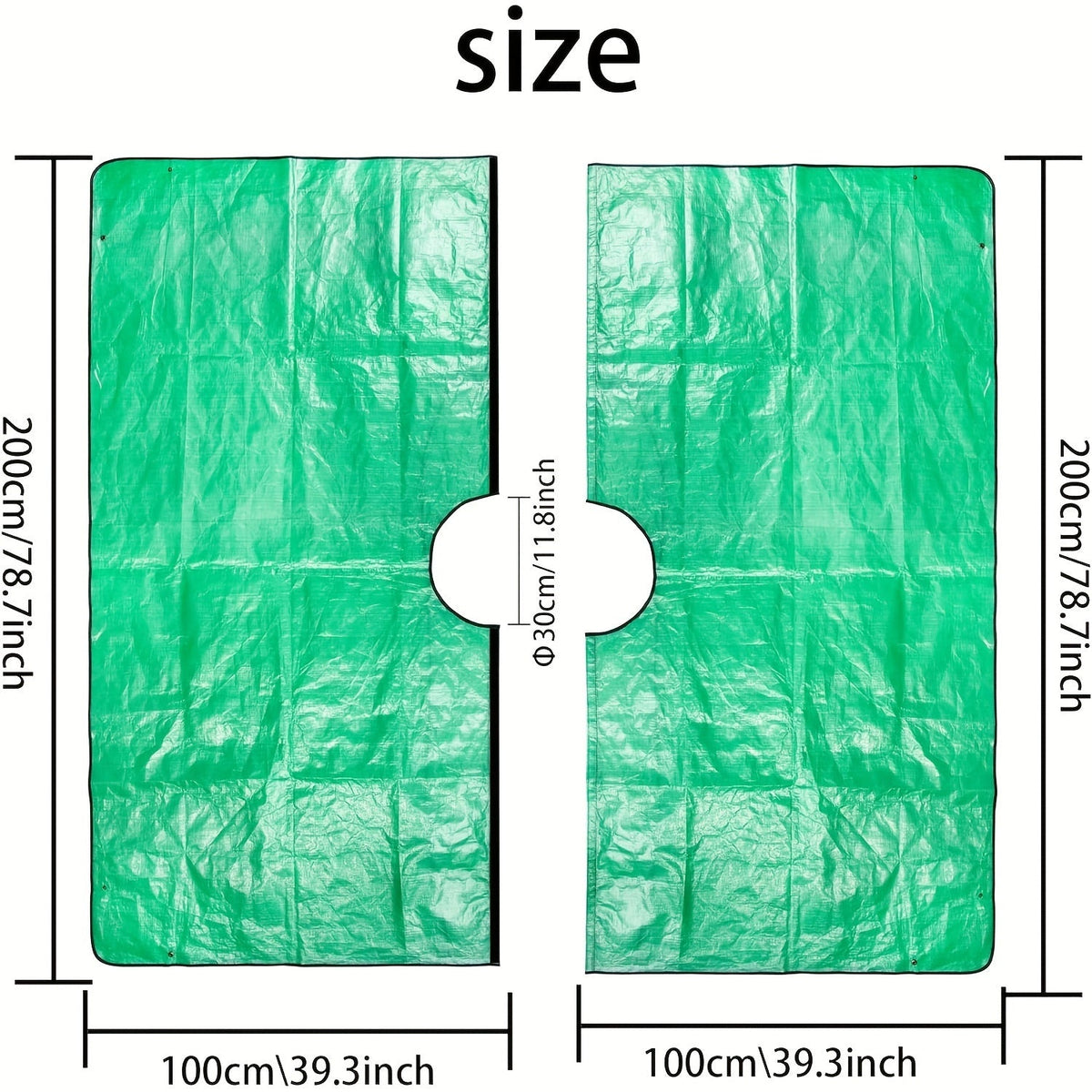 Gran Lona de Jardín con Abertura para Árbol – Impermeable, Reutilizable y Perfecta para Trabajo de Poda