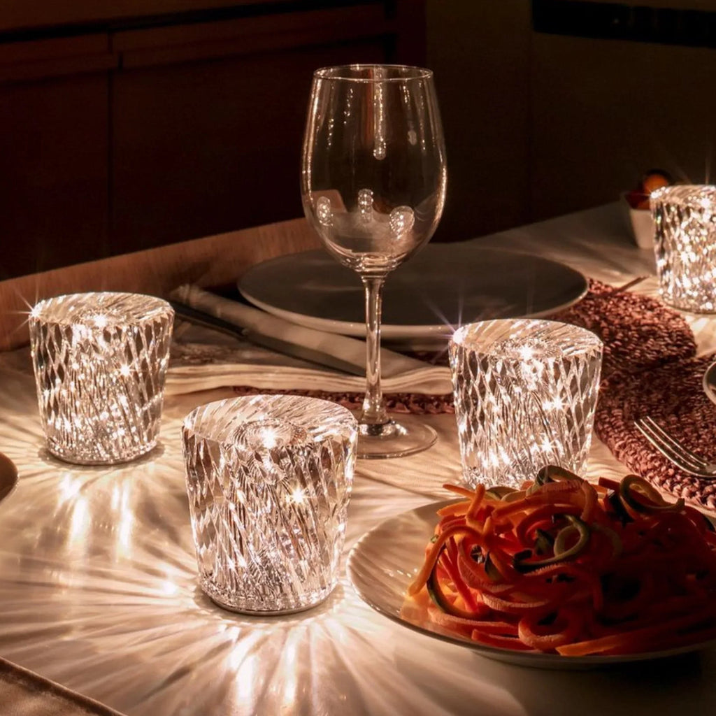 Lisslune | Lámpara de Mesa Recargable de Cristal de Diamante Luxe - Lumière Diamant