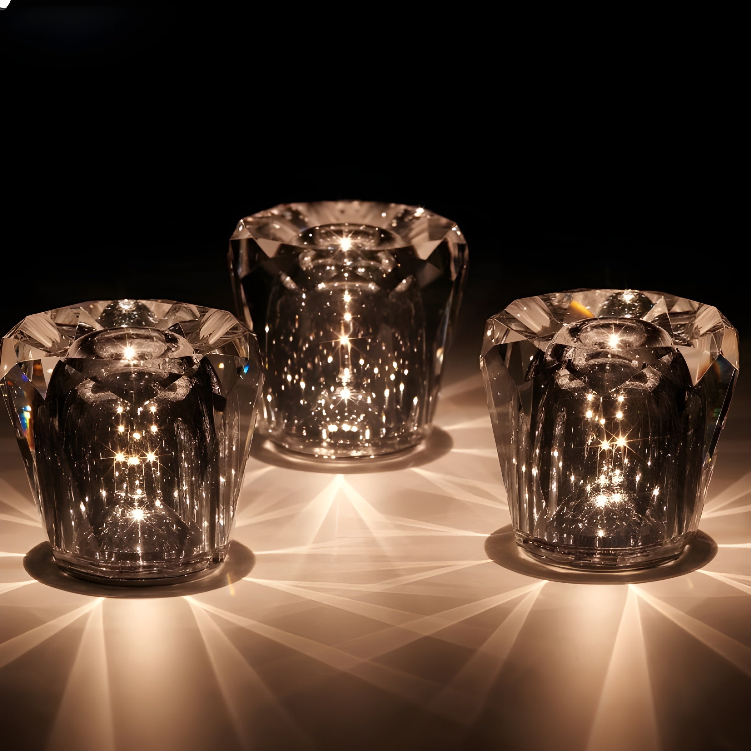 Lisslune | Lámpara de Mesa Recargable de Cristal de Diamante Luxe - Lumière Diamant