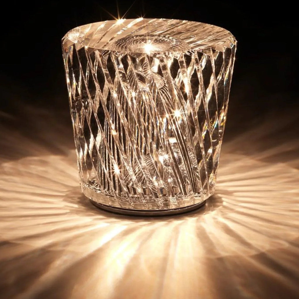 Lisslune | Lámpara de Mesa Recargable de Cristal de Diamante Luxe - Lumière Diamant