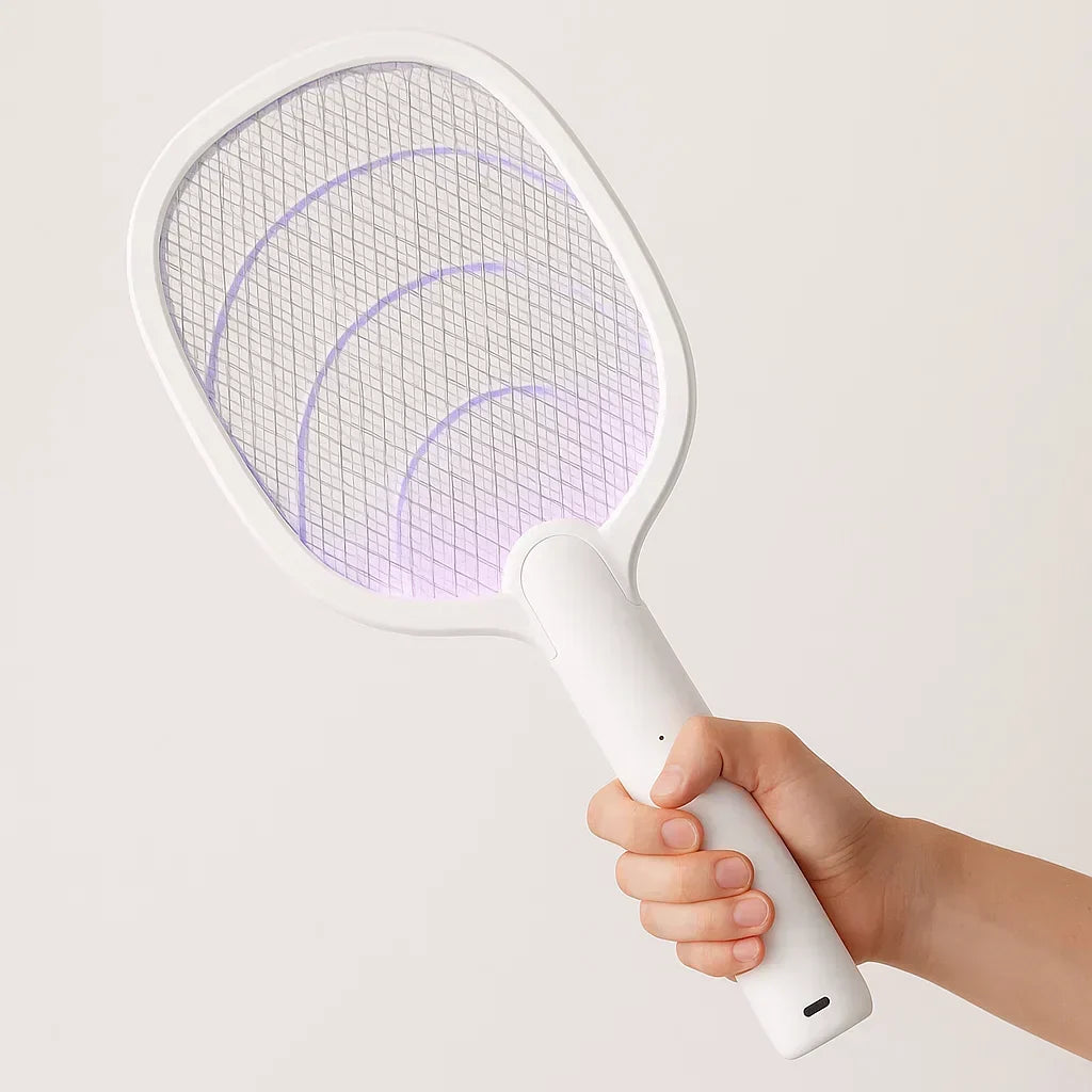 Rastrillo eléctrico recargable 2 en 1 y destructor de insectos – 2500V sin químicos