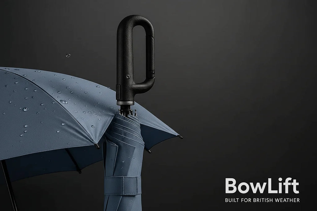 BowLift | Paraguas Automático Plegable Resistente al Viento con Mango Grande – Compacto y Duradero