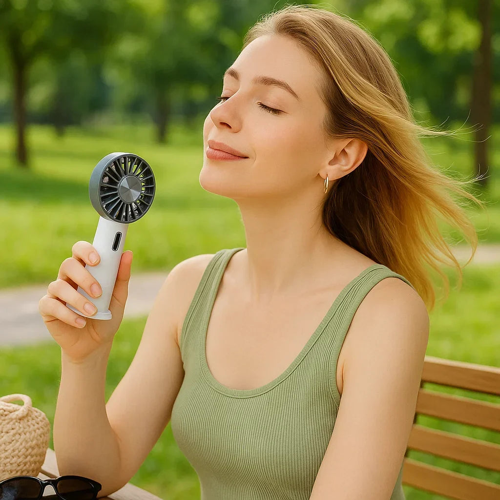 Ventilador de Aire Acondicionado Portátil | Compacto, Ligero e Ideal para Uso en Casa, Oficina y Aire Libre | Ventiladores Portátiles de Mano