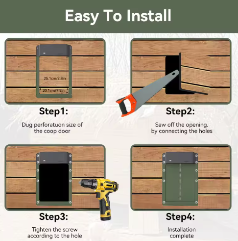 Sistema Automático de Puerta para Gallinero con Opciones de Solar/Batería
