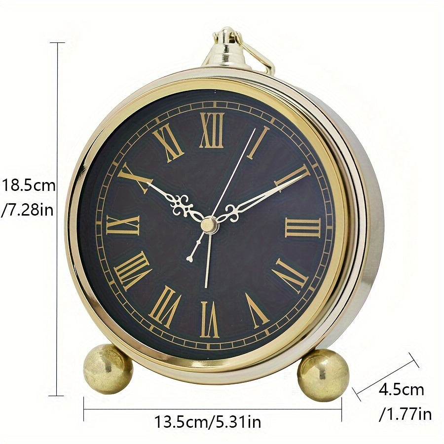 VINTERRA - Reloj Despertador de Escritorio Retro Creativo Europeo con Movimiento Silencioso