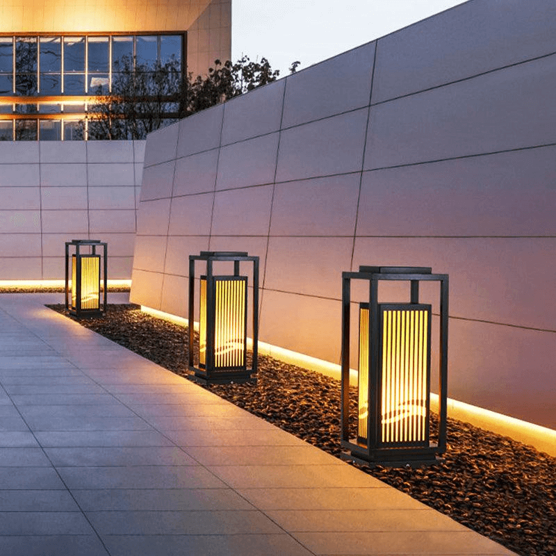 Luz de Poste Solar LED para Exterior, Lámpara de Jardín Impermeable