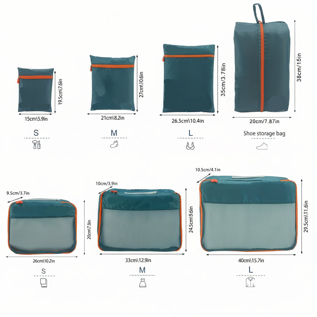 JOURNEASY - Juego de 7 bolsas organizadoras para maletas, portátil, para viajar
