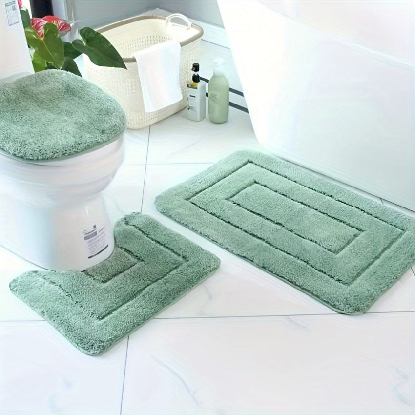 Juego de Alfombrillas de Baño de Microfibra de 3 Piezas – Rápido Secado y Absorbente