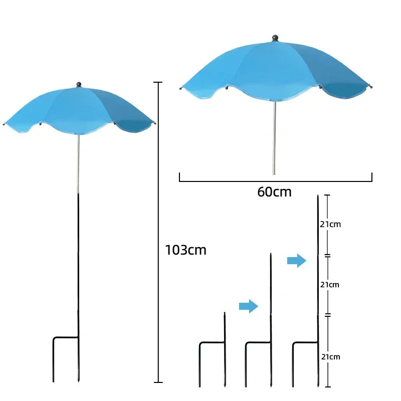 Florashade Protección Solar para Plantas | Protección Ajustable para Plantas | Paraguas Resistente a UV con Estaca de Tierra | Resistente a la Intemperie | Ø 60 cm