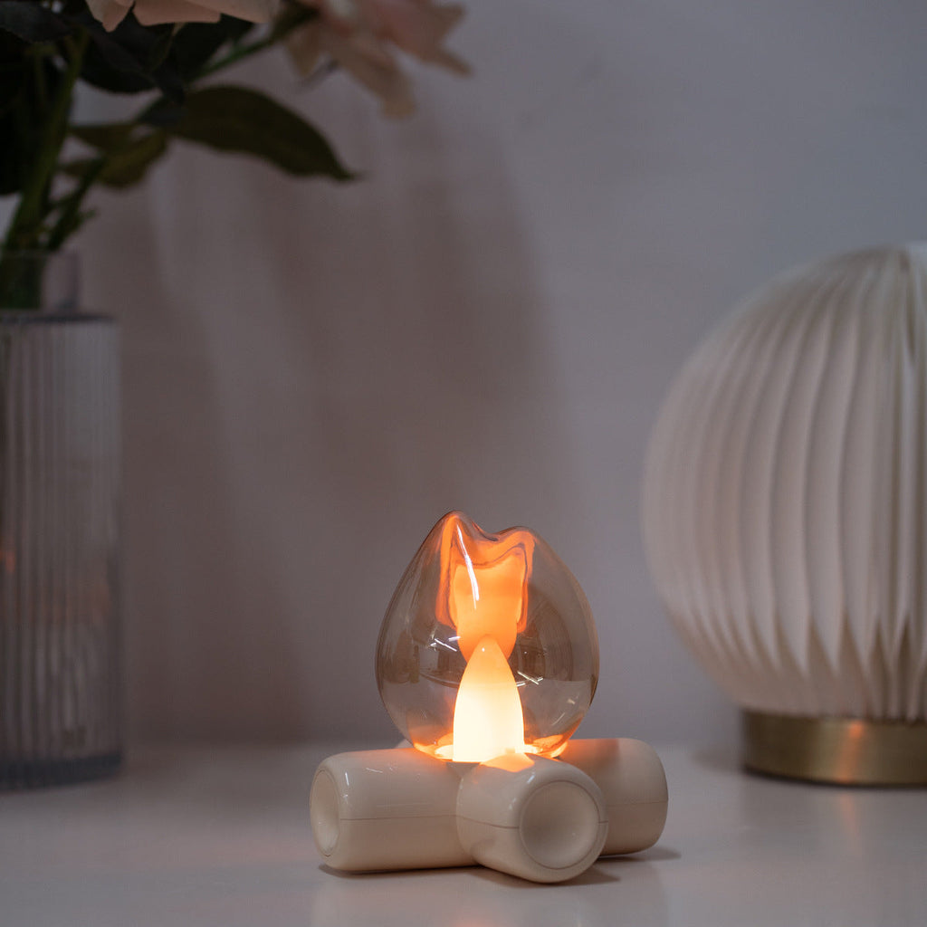 Lámpara de Mesa de Noche Decorativa Diseño de Chimenea