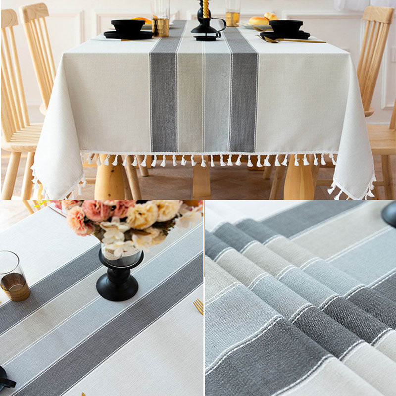Mantel Rectangular Impermeable y Resistente al Aceite de Lino de Algodón, Resistente a las Arrugas para Cocina, Comedor, Buffet y Fiesta