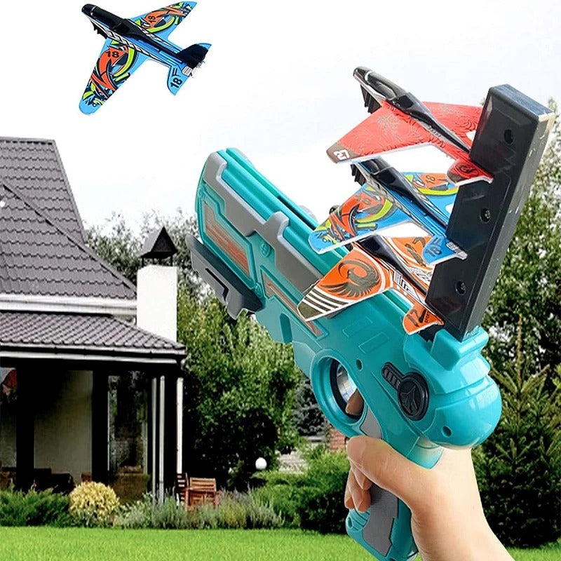 FlyBlitz – Lanzador clásico de aviones de papel para planeadores de dos alas