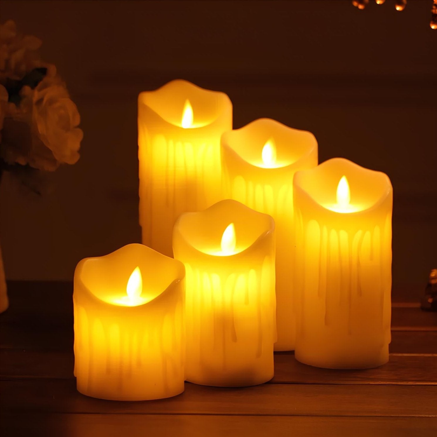 Velas LED LumiFlame | Efecto de cera parpadeante | Seguras y ahorradoras de energía | Diferentes tamaños y diseños