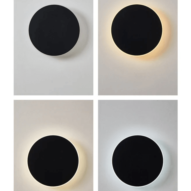 Luz de Pared LED Exterior de Metal Redonda