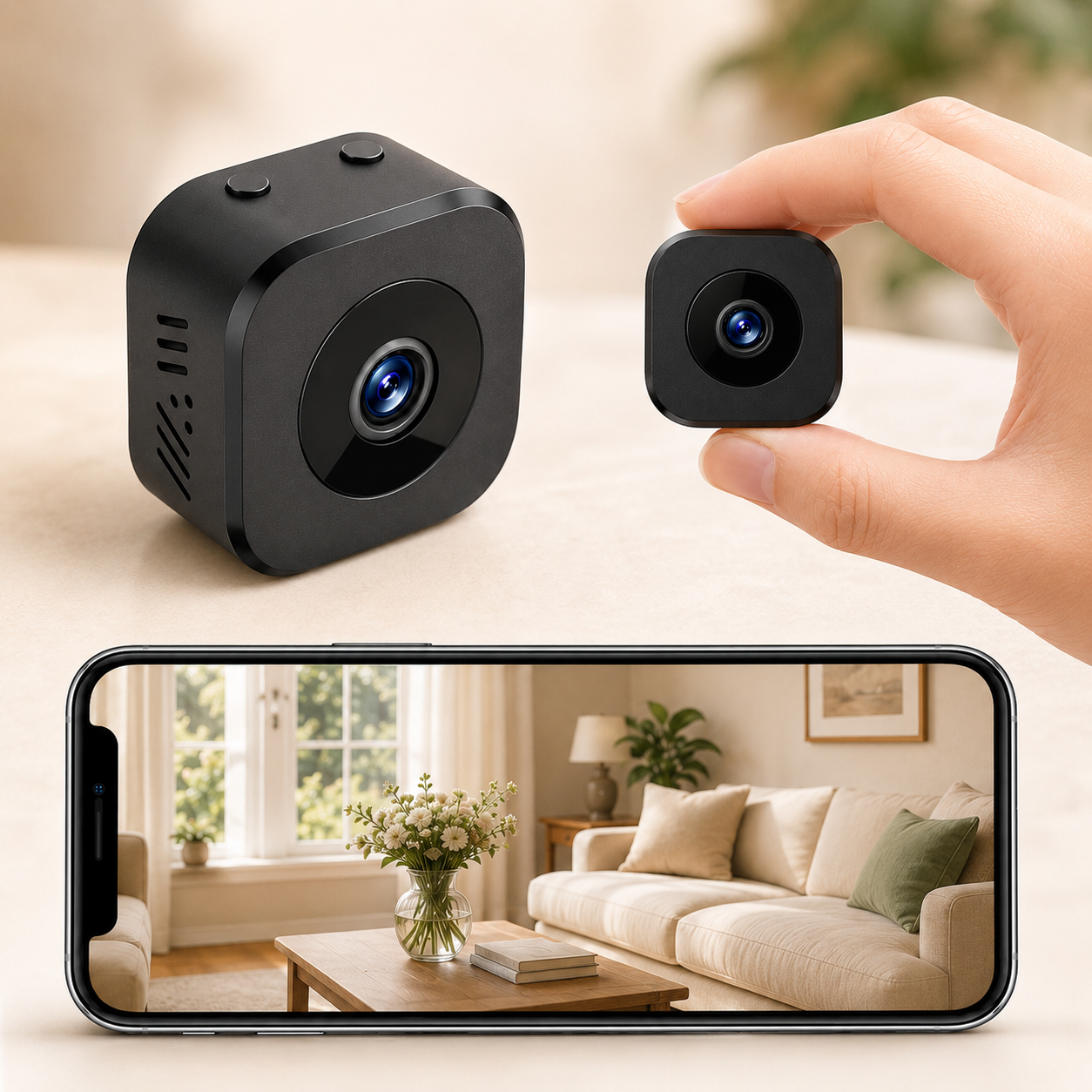 Cámara de vigilancia Wi-Fi con visión nocturna 1080P