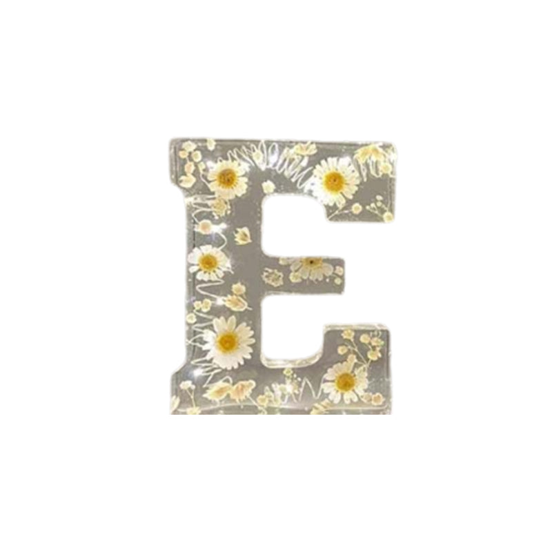 Luz Nocturna de Flores en Resina | Lámpara Decorativa LED en Forma de Letras
