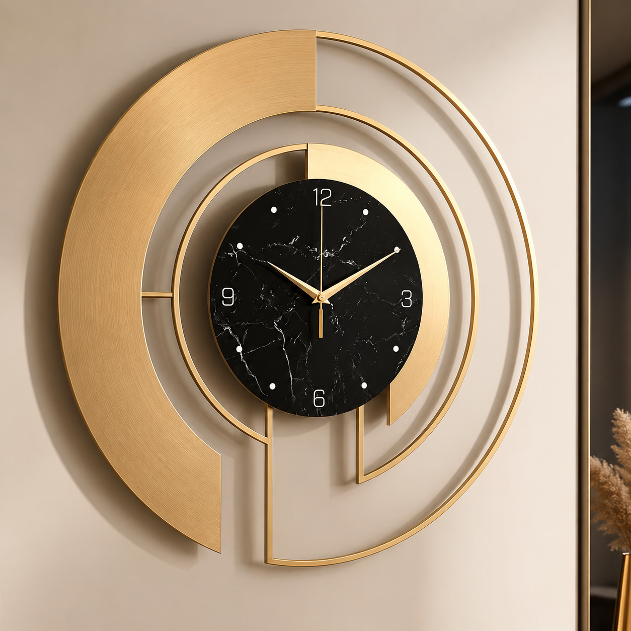 Reloj de Pared Redondo de Metal con Movimiento Silencioso
