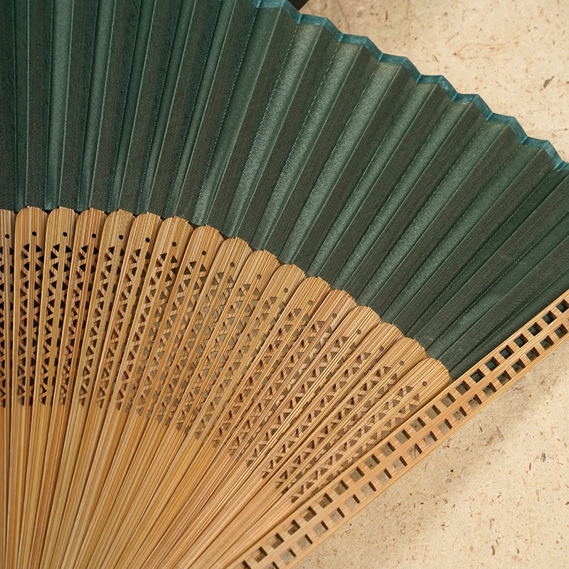 Abanico de Bambú y Seda – plegable, con borla