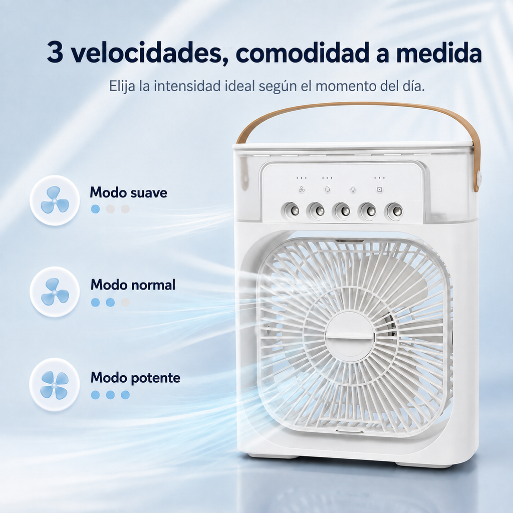 Enfriador de Aire Portátil 3 en 1 con Ventilador y Humidificador