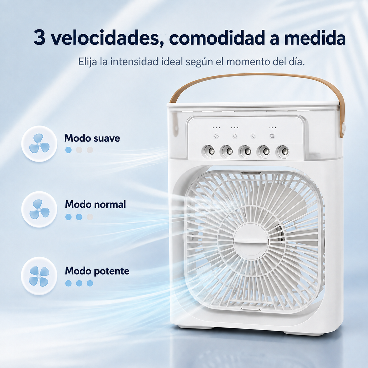 Enfriador de Aire Portátil 3 en 1 con Ventilador y Humidificador