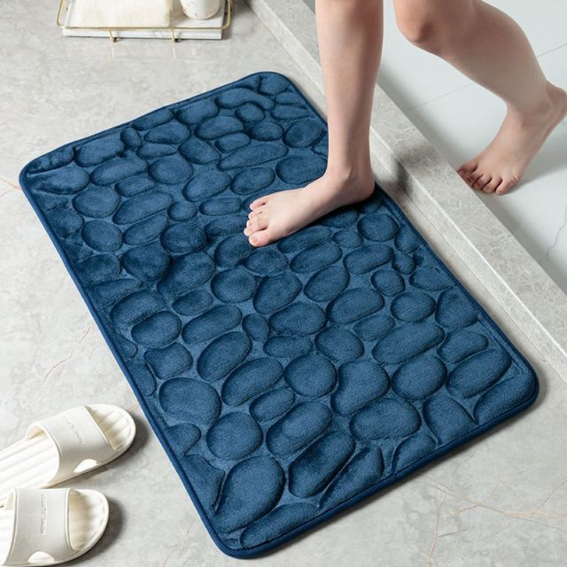 Alfombrilla de Baño de Espuma Viscoelástica con Diseño de Piedras