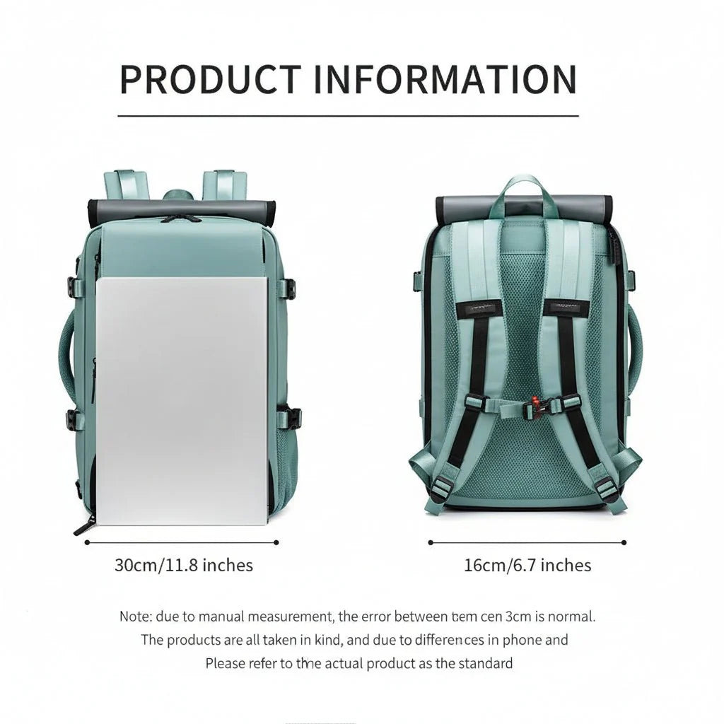 TRAVELMAX Pack – Gran mochila de viaje impermeable con puerto USB