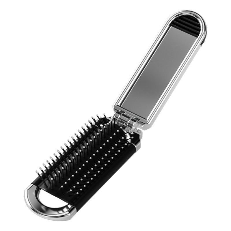 Espejo de Viaje MirrorFlex con Cepillo para el Cabello | Plegable y Compacto | Estilo Práctico en Movimiento