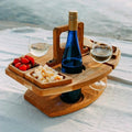 Mesa de picnic portátil de madera para vino y aperitivos