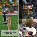 Mesa de vino portátil de abeto para uso al aire libre